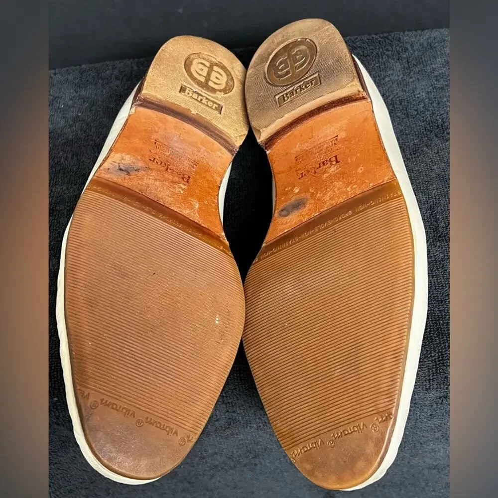 BARKER Men's Beige BIT Leather Loafers Size 8 / 9 / 42-43 26cm Made in England